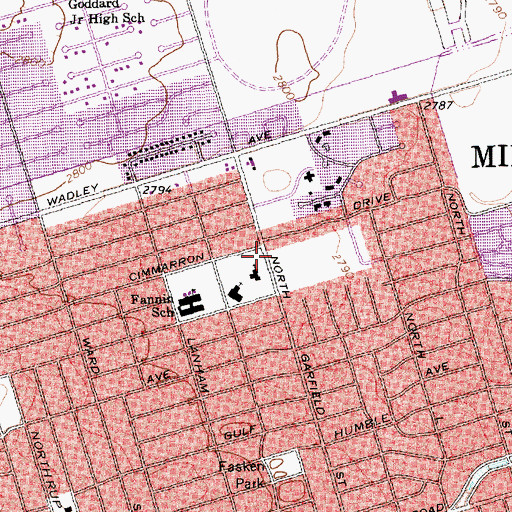 Topographic Map of Grace Presbyterian Church, TX