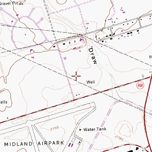 Topographic Map of Ellis Chapel North Church, TX