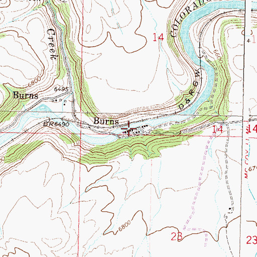 Topographic Map of Burns, CO