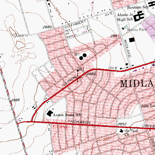 Topographic Map of The Good Shepard Baptist Mission Church, TX