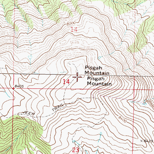 Topographic Map of Pisgah Mountain, CO