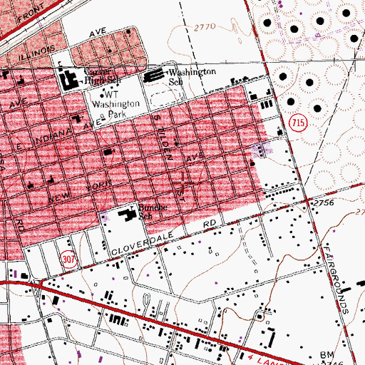 Topographic Map of Greater Saint John Baptist Church, TX