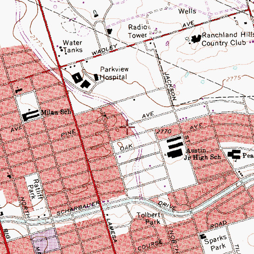 Topographic Map of Mount Carmel Baptist Church, TX