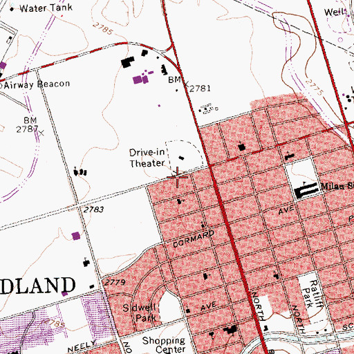 Topographic Map of Primitive Baptist Church, TX