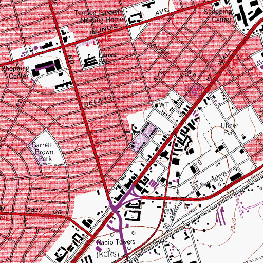Topographic Map of Second Baptist Church, TX