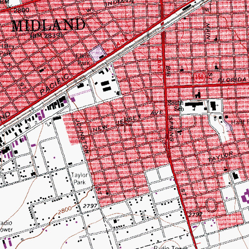 Topographic Map of Our Lady de San Juan Catholic Church, TX
