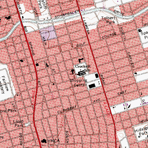 Topographic Map of Church of Christ, TX
