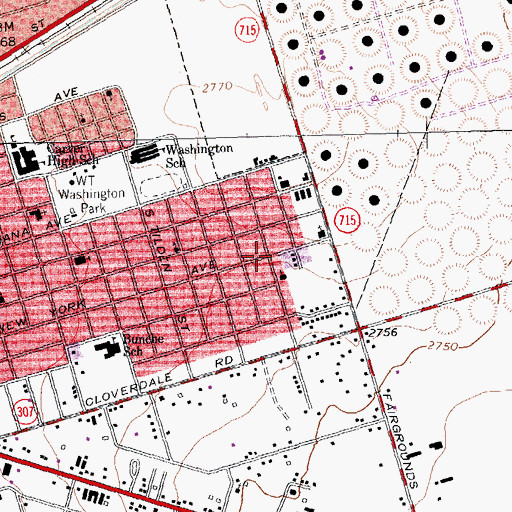 Topographic Map of East Side Church of Christ, TX