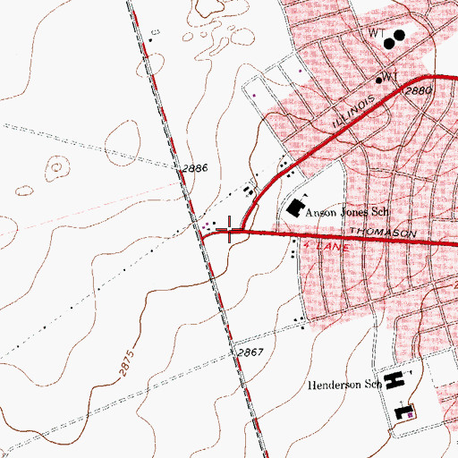 Topographic Map of Church of God, TX