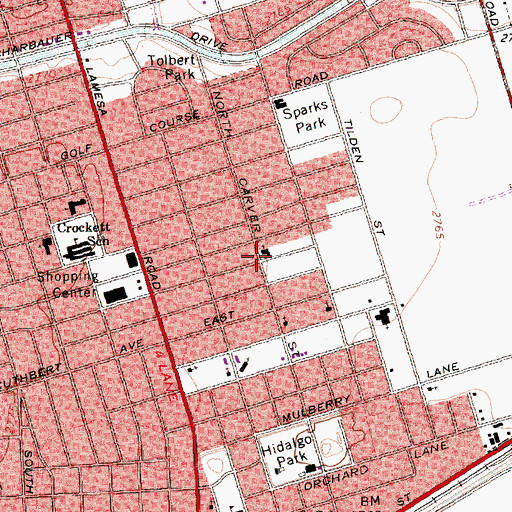 Topographic Map of Holy Trinity Church of God and Christ, TX