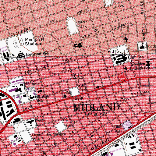 Topographic Map of Episcopal Church of the Holy Trinity, TX