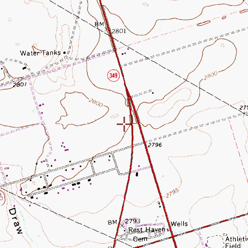Topographic Map of Holy Cross Lutheran Church, TX