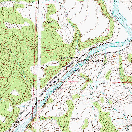 Topographic Map of Yarmony, CO