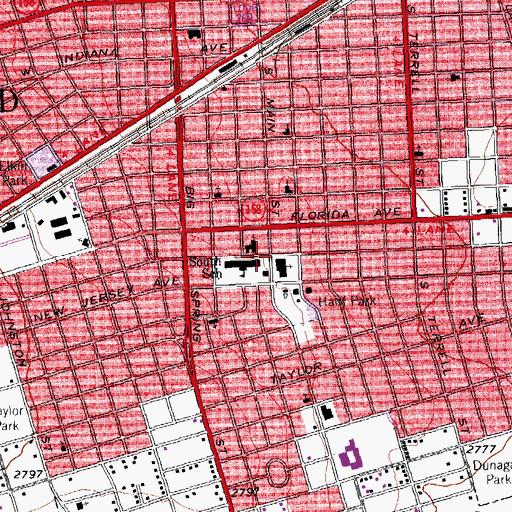 Topographic Map of Asbury United Methodist Church, TX