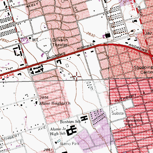 Topographic Map of Bethel United Methodist Church, TX