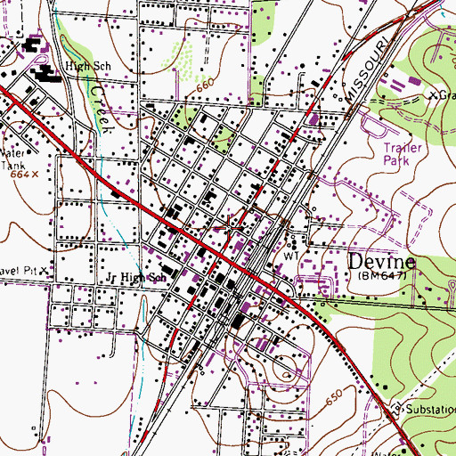Topographic Map of Bethel Assembly of God Church, TX