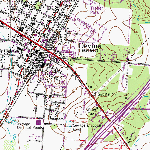 Topographic Map of Betania Baptist Mission Church, TX