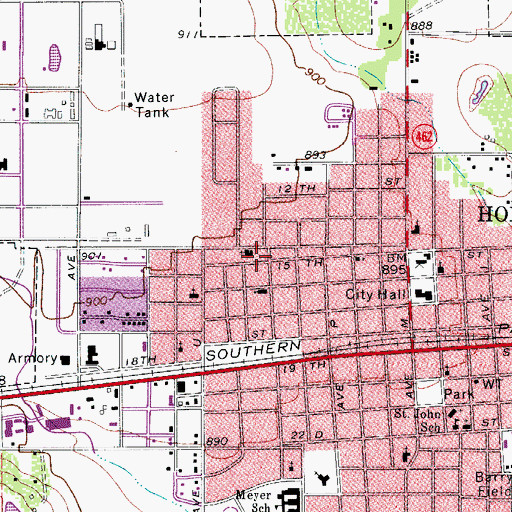 Topographic Map of First Mexican Baptist Church, TX