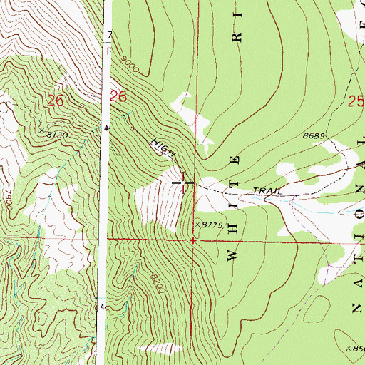 Topographic Map of High Trail, CO