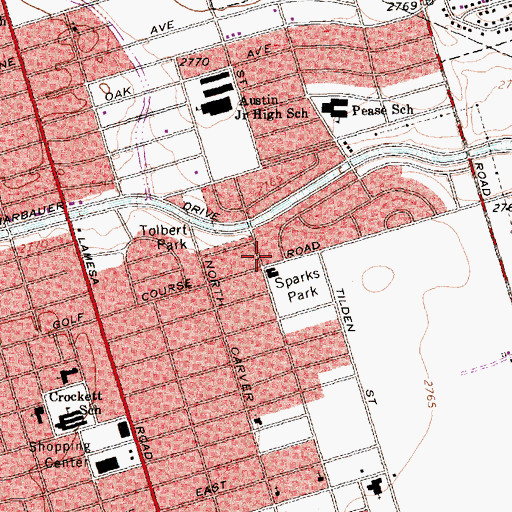 Topographic Map of Antioch Baptist Church, TX