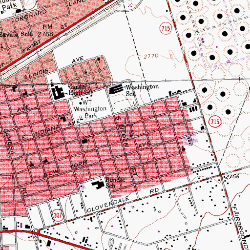 Topographic Map of Bethel Missionary Baptist Church, TX