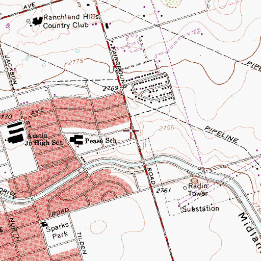 Topographic Map of Galilee Missionary Baptist Church, TX