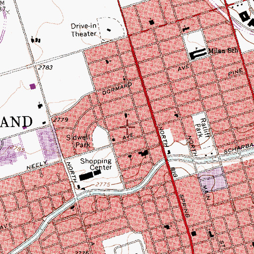 Topographic Map of Genesis Baptist Church, TX