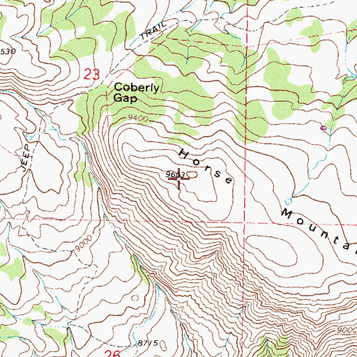 Topographic Map of Horse Mountain, CO