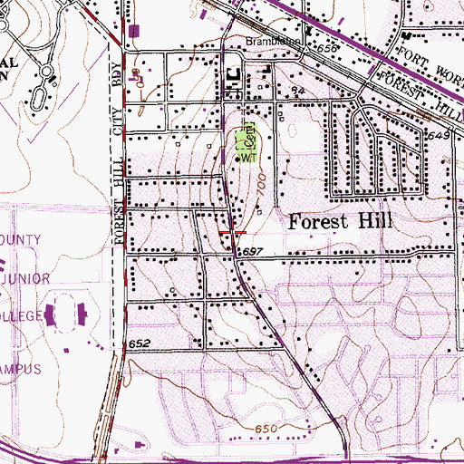Topographic Map of Greater Abyssinain Missionary Baptist Church, TX