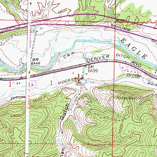 Topographic Map of Hockett Ditch, CO