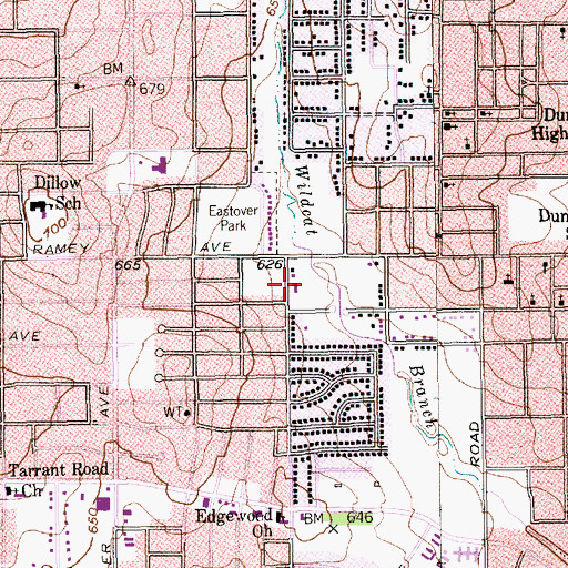 Topographic Map of Greater Mount Tabor Missionary Baptist Church, TX