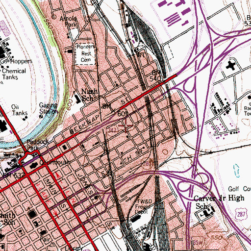 Topographic Map of Greater Saint James Baptist Church, TX