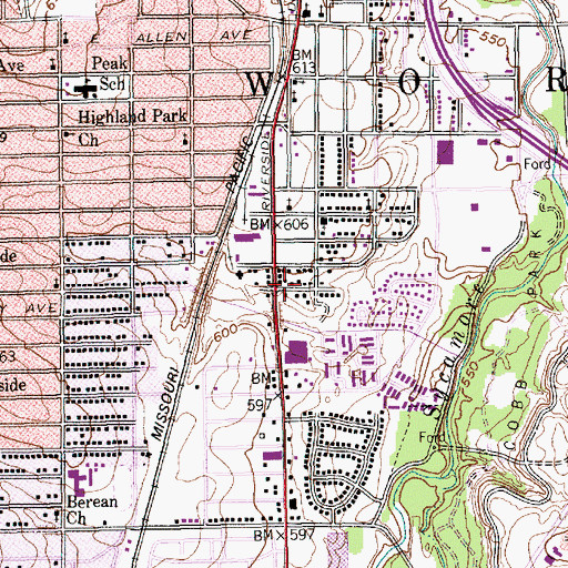 Topographic Map of Greater United Missionary Baptist Church, TX