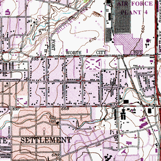 Topographic Map of Faith Baptist Fellowship Church, TX