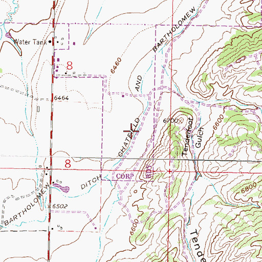 Topographic Map of Chatfield and Bartholomew Ditch, CO