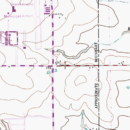 Topographic Map of Fellowship Baptist Church, TX