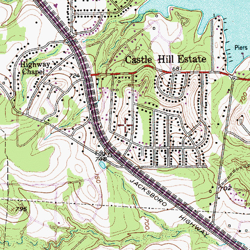 Topographic Map of First Baptist Church of Castle Hills, TX