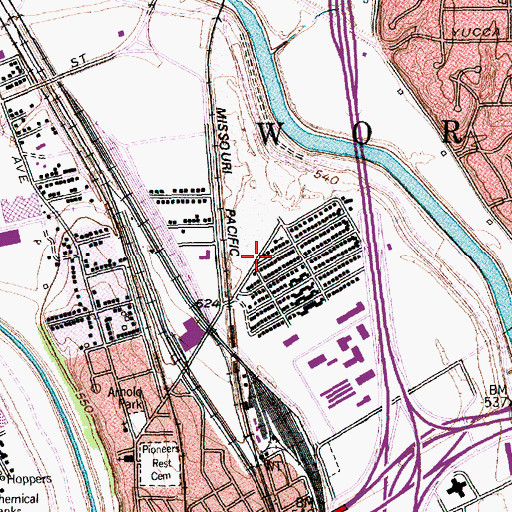 Topographic Map of Greenway Baptist Church, TX