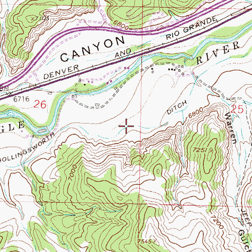 Topographic Map of Hollingsworth Ditch, CO