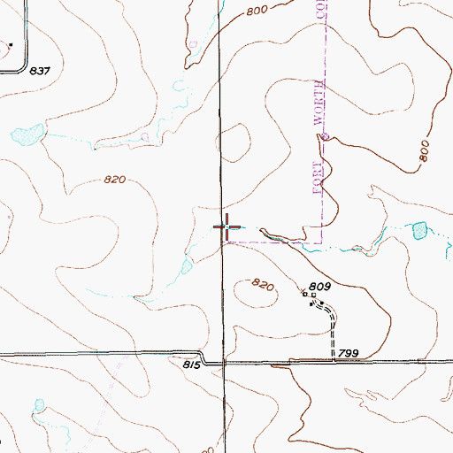 Topographic Map of Hallmark Baptist Church, TX