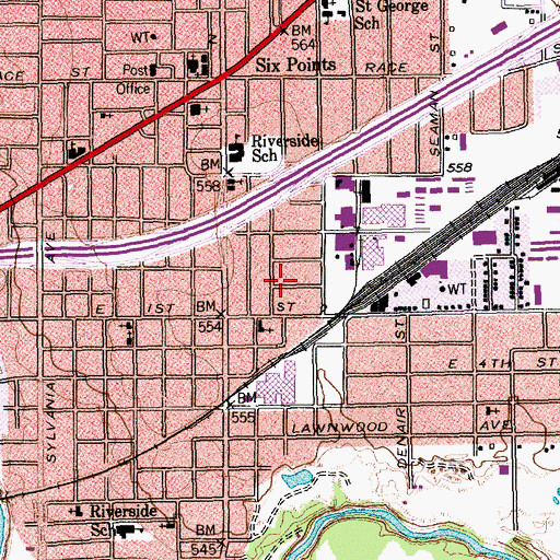 Topographic Map of Harwood Terrace Baptist Church, TX