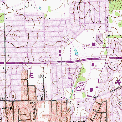 Topographic Map of First Baptist Church of Hurst, TX