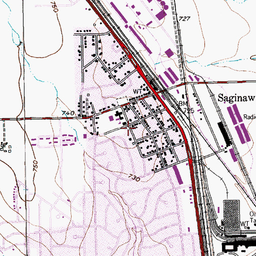 Topographic Map of First Baptist Church of Saginaw, TX