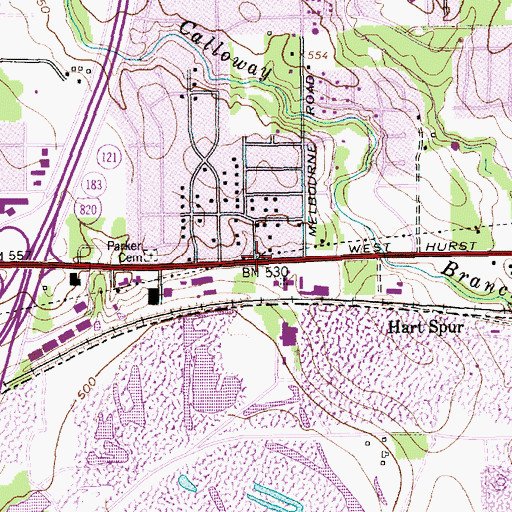 Topographic Map of Friendship Baptist Church, TX