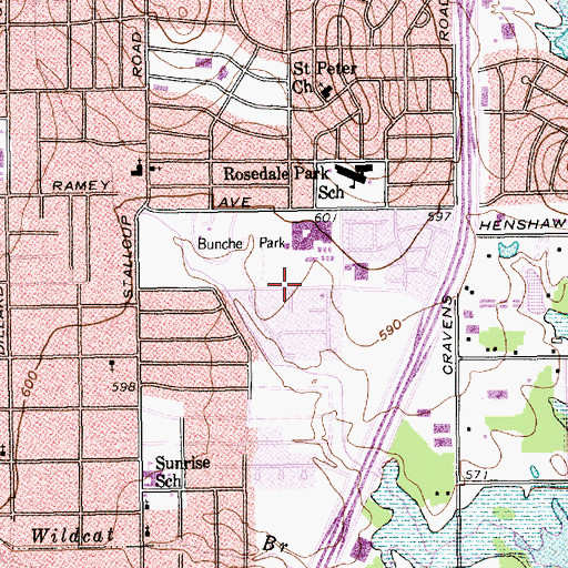 Topographic Map of Christland Baptist Church, TX