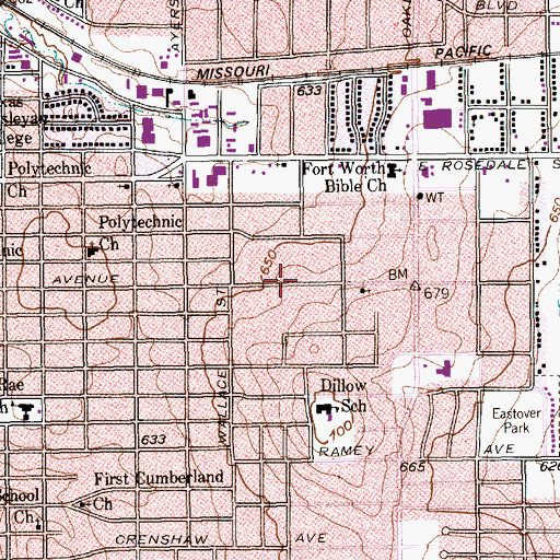 Topographic Map of Christway Baptist Church, TX