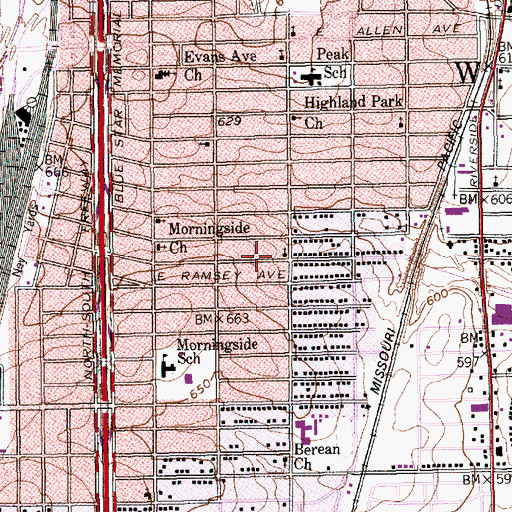Topographic Map of Community Missionary Baptist Church, TX