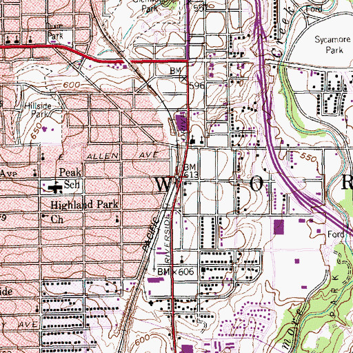 Topographic Map of Cooper Street Baptist Church, TX