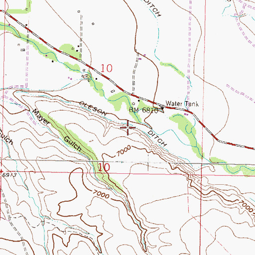 Topographic Map of Oleson Ditch, CO