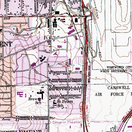 Topographic Map of Corina Drive Baptist Church, TX